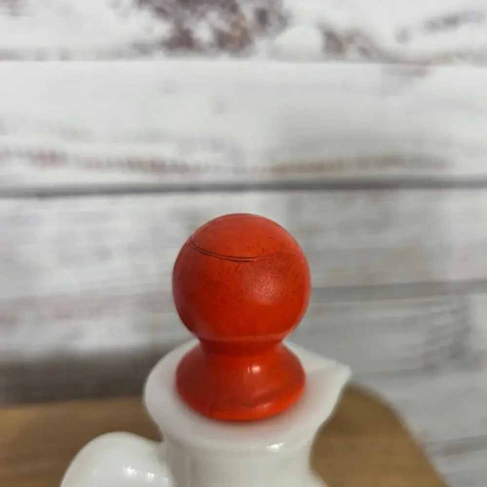 VTG Avon Strawberry and Cream Milk Glass Pitcher Bath Foam Bottle Decanter 2